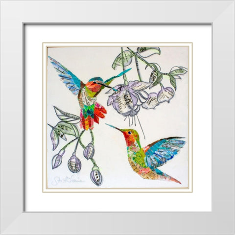 Edit Hummers and Blooms  White Modern Wood Framed Art Print with Double Matting by St Hilaire, Elizabeth