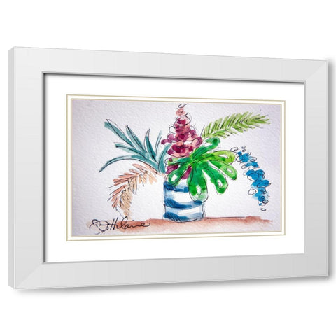 Happy Day White Modern Wood Framed Art Print with Double Matting by St Hilaire, Elizabeth