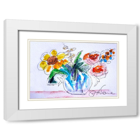 Good Morning White Modern Wood Framed Art Print with Double Matting by St Hilaire, Elizabeth