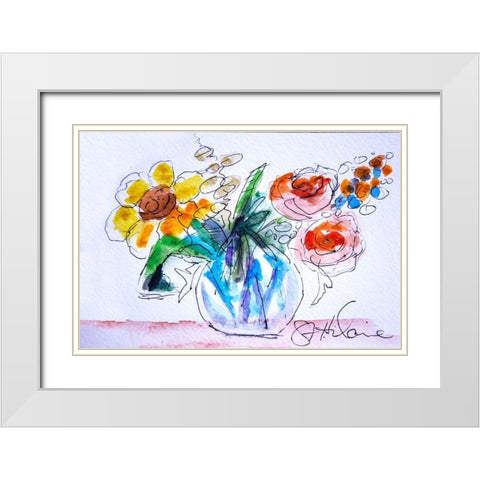 Good Morning White Modern Wood Framed Art Print with Double Matting by St Hilaire, Elizabeth