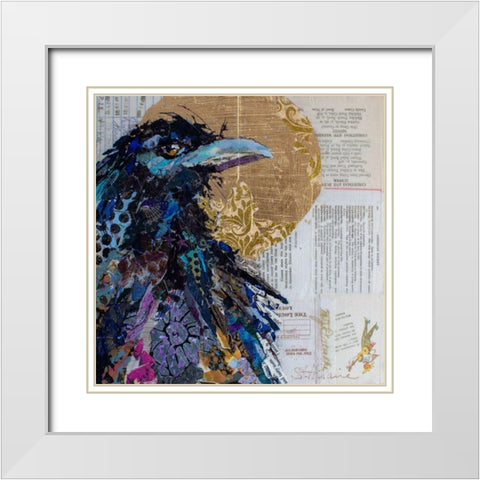 Raven II White Modern Wood Framed Art Print with Double Matting by St Hilaire, Elizabeth