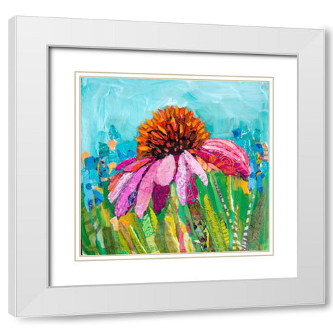 Coneflower White Modern Wood Framed Art Print with Double Matting by St Hilaire, Elizabeth