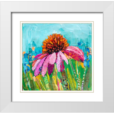 Coneflower White Modern Wood Framed Art Print with Double Matting by St Hilaire, Elizabeth