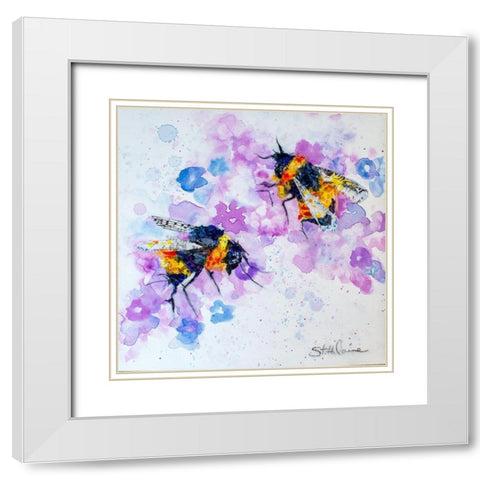 We Are Bees White Modern Wood Framed Art Print with Double Matting by St Hilaire, Elizabeth