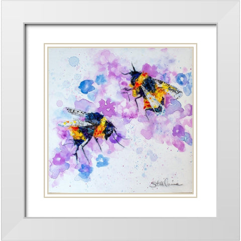 We Are Bees White Modern Wood Framed Art Print with Double Matting by St Hilaire, Elizabeth