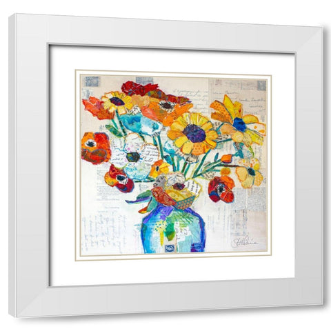 Happiness B White Modern Wood Framed Art Print with Double Matting by St Hilaire, Elizabeth