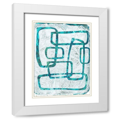 Monoprint I White Modern Wood Framed Art Print with Double Matting by St Hilaire, Elizabeth