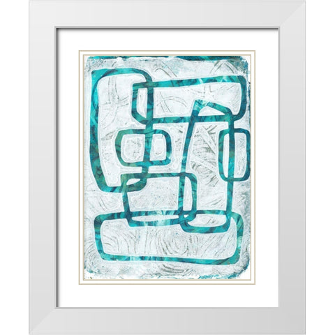 Monoprint I White Modern Wood Framed Art Print with Double Matting by St Hilaire, Elizabeth