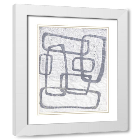 Monoprint III White Modern Wood Framed Art Print with Double Matting by St Hilaire, Elizabeth