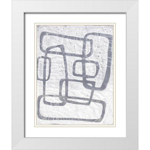 Monoprint III White Modern Wood Framed Art Print with Double Matting by St Hilaire, Elizabeth