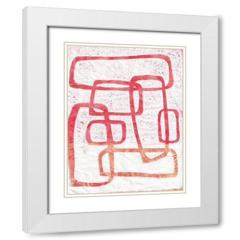Monoprint VII White Modern Wood Framed Art Print with Double Matting by St Hilaire, Elizabeth