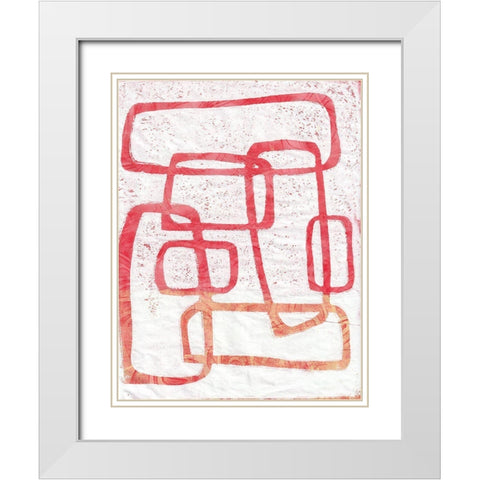 Monoprint VII White Modern Wood Framed Art Print with Double Matting by St Hilaire, Elizabeth