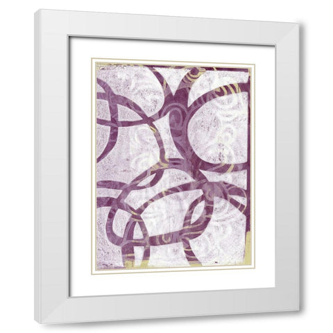 Monoprint XII White Modern Wood Framed Art Print with Double Matting by St Hilaire, Elizabeth