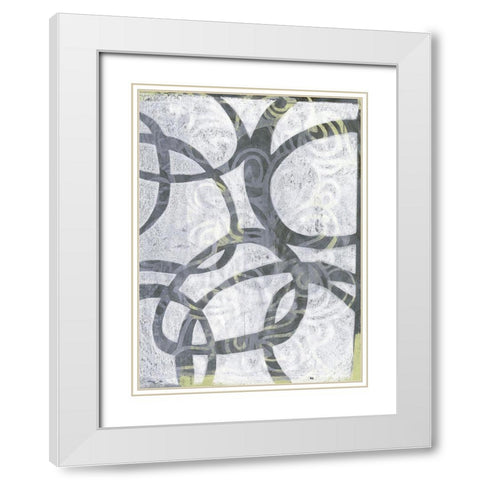 Monoprint XIII White Modern Wood Framed Art Print with Double Matting by St Hilaire, Elizabeth