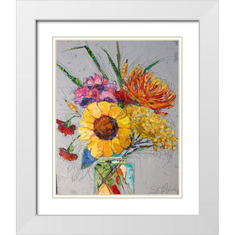 Falling for You I White Modern Wood Framed Art Print with Double Matting by St Hilaire, Elizabeth