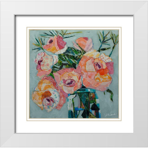 Pink Pearl White Modern Wood Framed Art Print with Double Matting by St Hilaire, Elizabeth