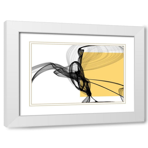 Geometric Shape and Black Abstraction II White Modern Wood Framed Art Print with Double Matting by Orlov, Irena