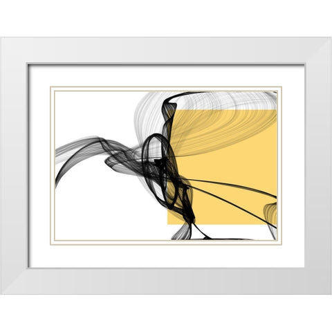 Geometric Shape and Black Abstraction II White Modern Wood Framed Art Print with Double Matting by Orlov, Irena