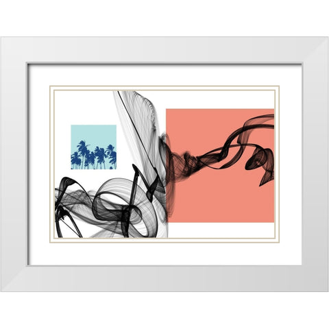 Geometric Shape and Black Abstraction VI White Modern Wood Framed Art Print with Double Matting by Orlov, Irena