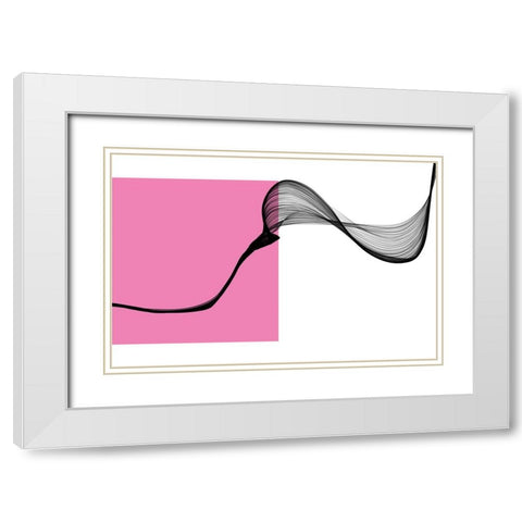 Geometric Shape and Black Abstraction IX White Modern Wood Framed Art Print with Double Matting by Orlov, Irena