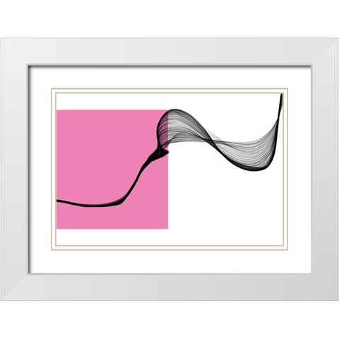 Geometric Shape and Black Abstraction IX White Modern Wood Framed Art Print with Double Matting by Orlov, Irena