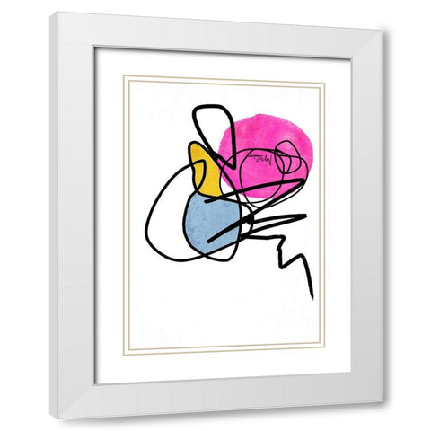 Shapes and Lines I White Modern Wood Framed Art Print with Double Matting by Orlov, Irena
