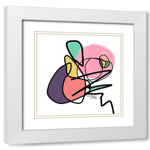 Shapes and Lines II White Modern Wood Framed Art Print with Double Matting by Orlov, Irena