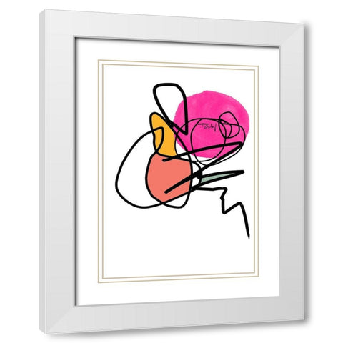 Shapes and Lines III White Modern Wood Framed Art Print with Double Matting by Orlov, Irena