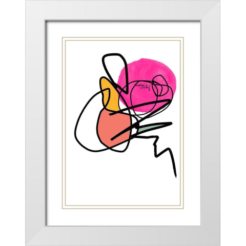 Shapes and Lines III White Modern Wood Framed Art Print with Double Matting by Orlov, Irena