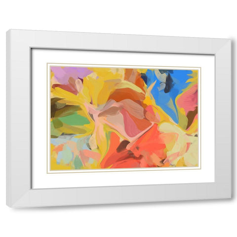 Color Burst Abstraction II White Modern Wood Framed Art Print with Double Matting by Orlov, Irena