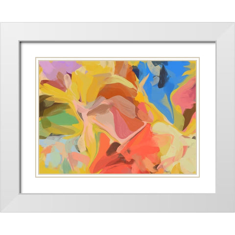 Color Burst Abstraction II White Modern Wood Framed Art Print with Double Matting by Orlov, Irena
