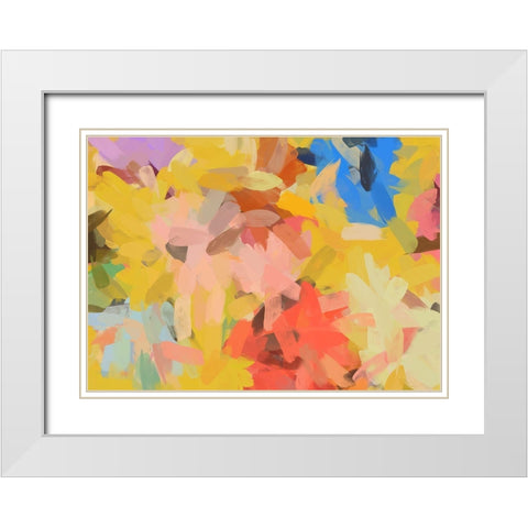 Color Burst Abstraction III White Modern Wood Framed Art Print with Double Matting by Orlov, Irena