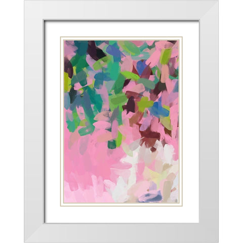 Color Burst Abstraction IV White Modern Wood Framed Art Print with Double Matting by Orlov, Irena