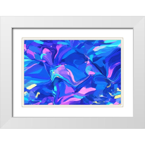 Color Burst Abstraction XI White Modern Wood Framed Art Print with Double Matting by Orlov, Irena