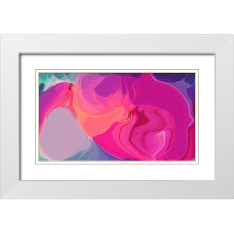 Color Burst Abstraction XVI White Modern Wood Framed Art Print with Double Matting by Orlov, Irena