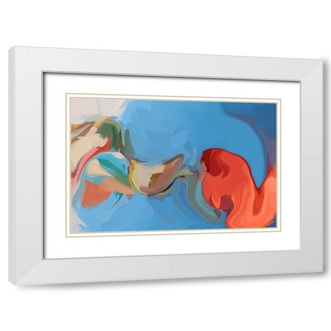 Color Burst Abstraction XIX White Modern Wood Framed Art Print with Double Matting by Orlov, Irena