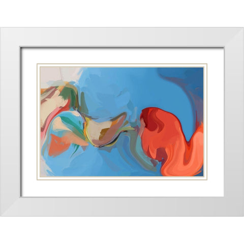 Color Burst Abstraction XIX White Modern Wood Framed Art Print with Double Matting by Orlov, Irena