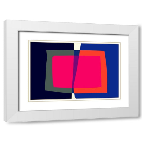 Art Shape Colors design II White Modern Wood Framed Art Print with Double Matting by Orlov, Irena