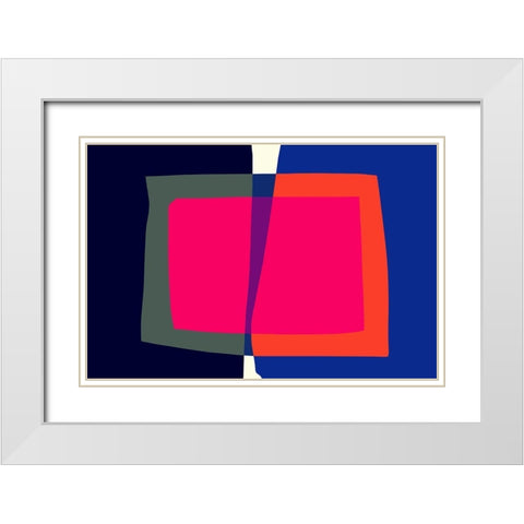 Art Shape Colors design II White Modern Wood Framed Art Print with Double Matting by Orlov, Irena