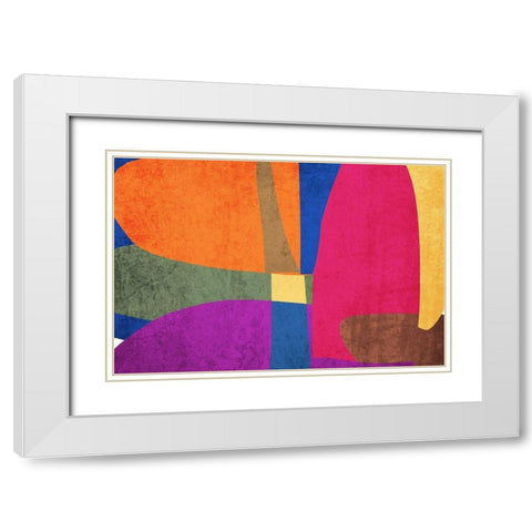 Art Shape Colors design IX White Modern Wood Framed Art Print with Double Matting by Orlov, Irena