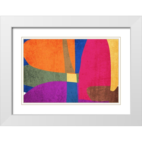 Art Shape Colors design IX White Modern Wood Framed Art Print with Double Matting by Orlov, Irena
