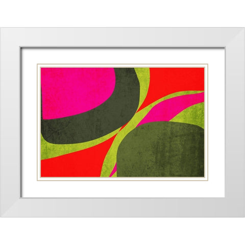 Art Shape Colors design XII White Modern Wood Framed Art Print with Double Matting by Orlov, Irena