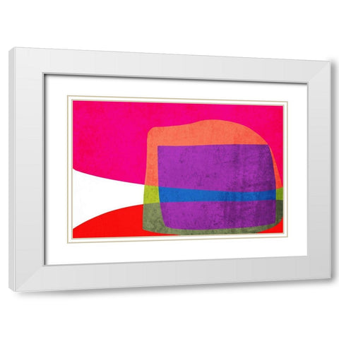 Art Shape Colors design XIII White Modern Wood Framed Art Print with Double Matting by Orlov, Irena