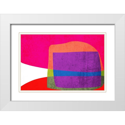 Art Shape Colors design XIII White Modern Wood Framed Art Print with Double Matting by Orlov, Irena