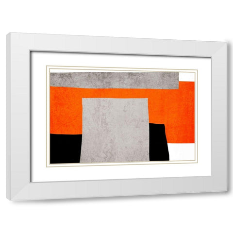 Art Shape Colors design XIV White Modern Wood Framed Art Print with Double Matting by Orlov, Irena