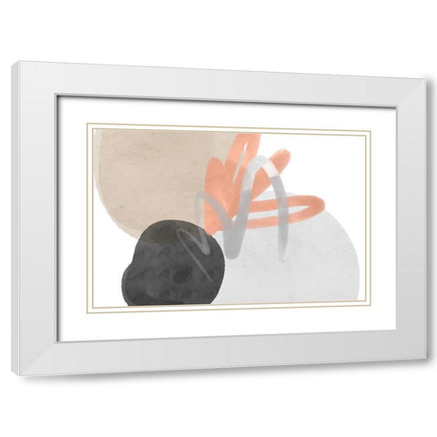 Art Shape Colors Design XXVIII White Modern Wood Framed Art Print with Double Matting by Orlov, Irena