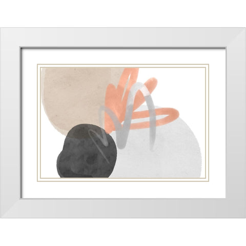 Art Shape Colors Design XXVIII White Modern Wood Framed Art Print with Double Matting by Orlov, Irena