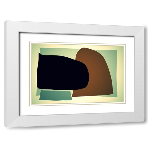 Art Shape Colors Design XXXII White Modern Wood Framed Art Print with Double Matting by Orlov, Irena