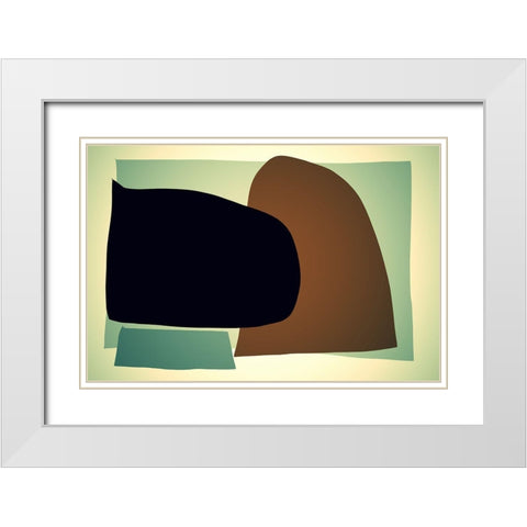 Art Shape Colors Design XXXII White Modern Wood Framed Art Print with Double Matting by Orlov, Irena