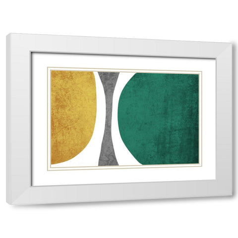 Art Shape Colors Design XXXIII White Modern Wood Framed Art Print with Double Matting by Orlov, Irena